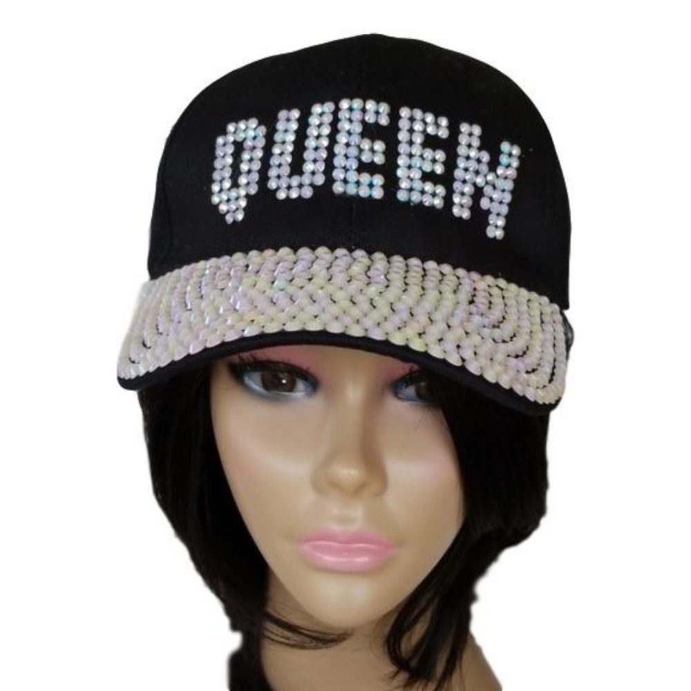 Queen bedazzled cap for woen